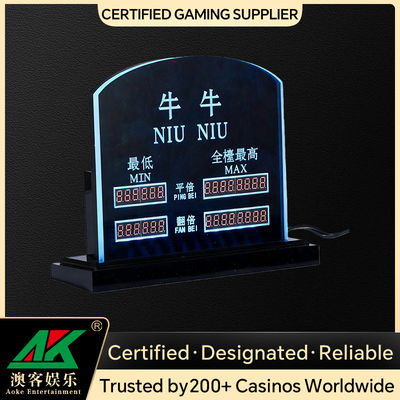 Poker Player Casino Game Accessories Transparent Acrylic LED Electronic Betting Limit Card