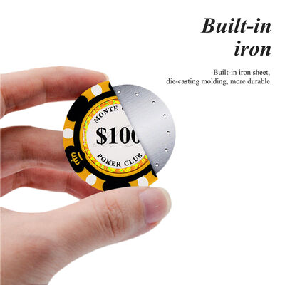 14g Clay Casino Texas Poker Chip Set Metal Coins Monte Carlo Chips Poker Club Accessories